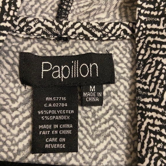 Papillon Gray Herringbone Open Front Cardigan Draped Cascade Long Sweater Medium - Picture 5 of 7